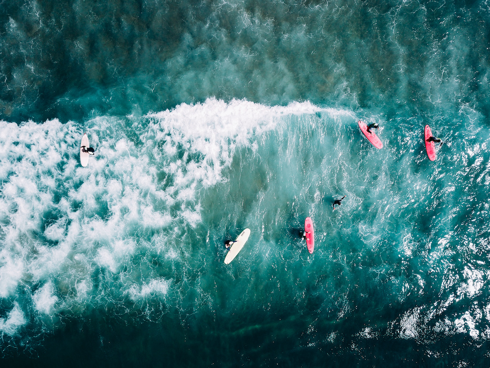 aerial view of surf survival course